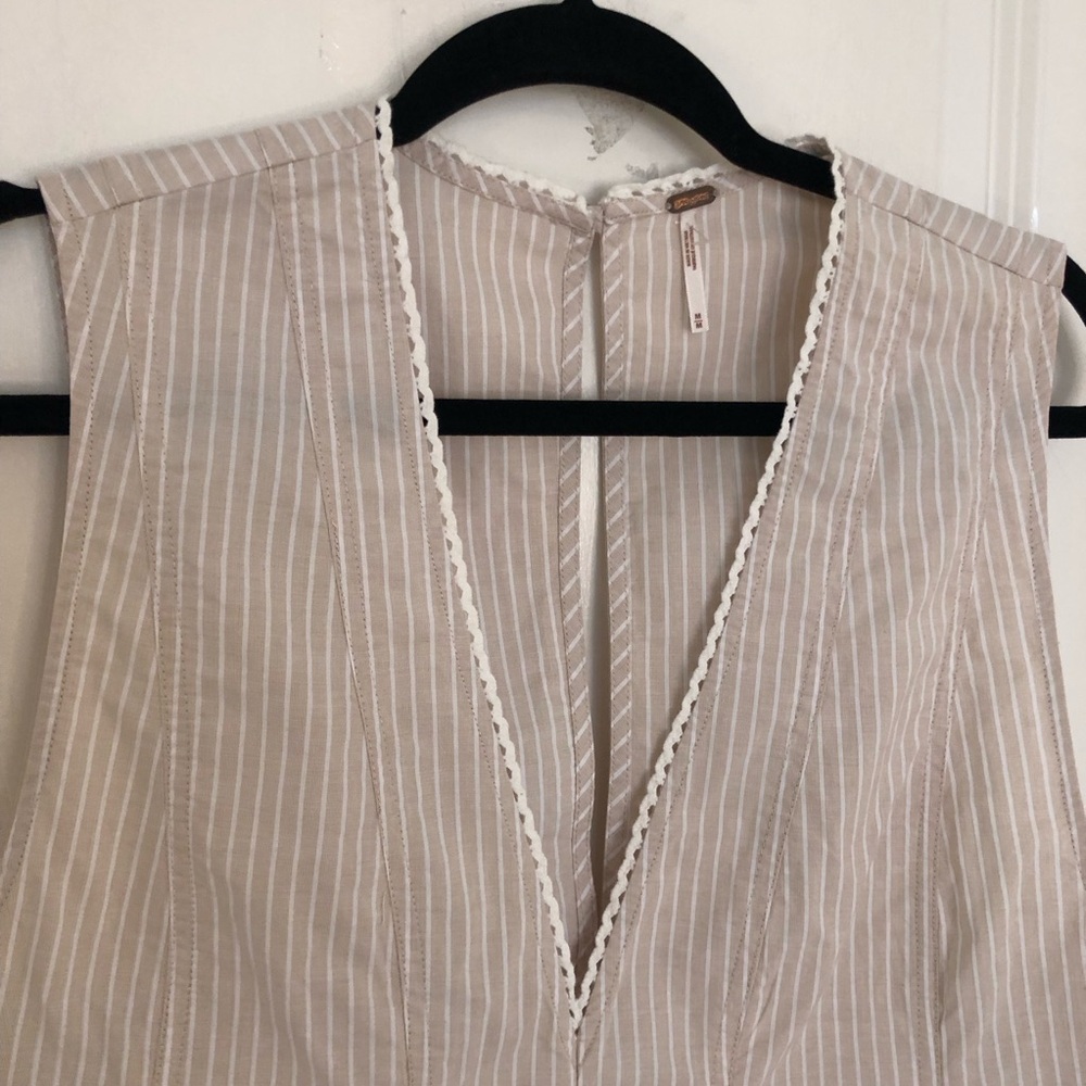 NWOT Free People Good Feels Striped Peplum Top Sz medium sleeveless summer - Picture 6 of 15